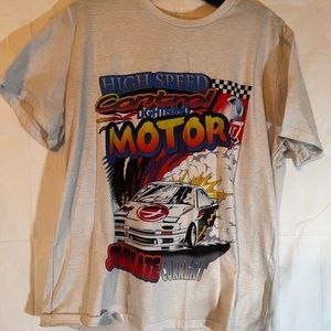 Race car design white tee